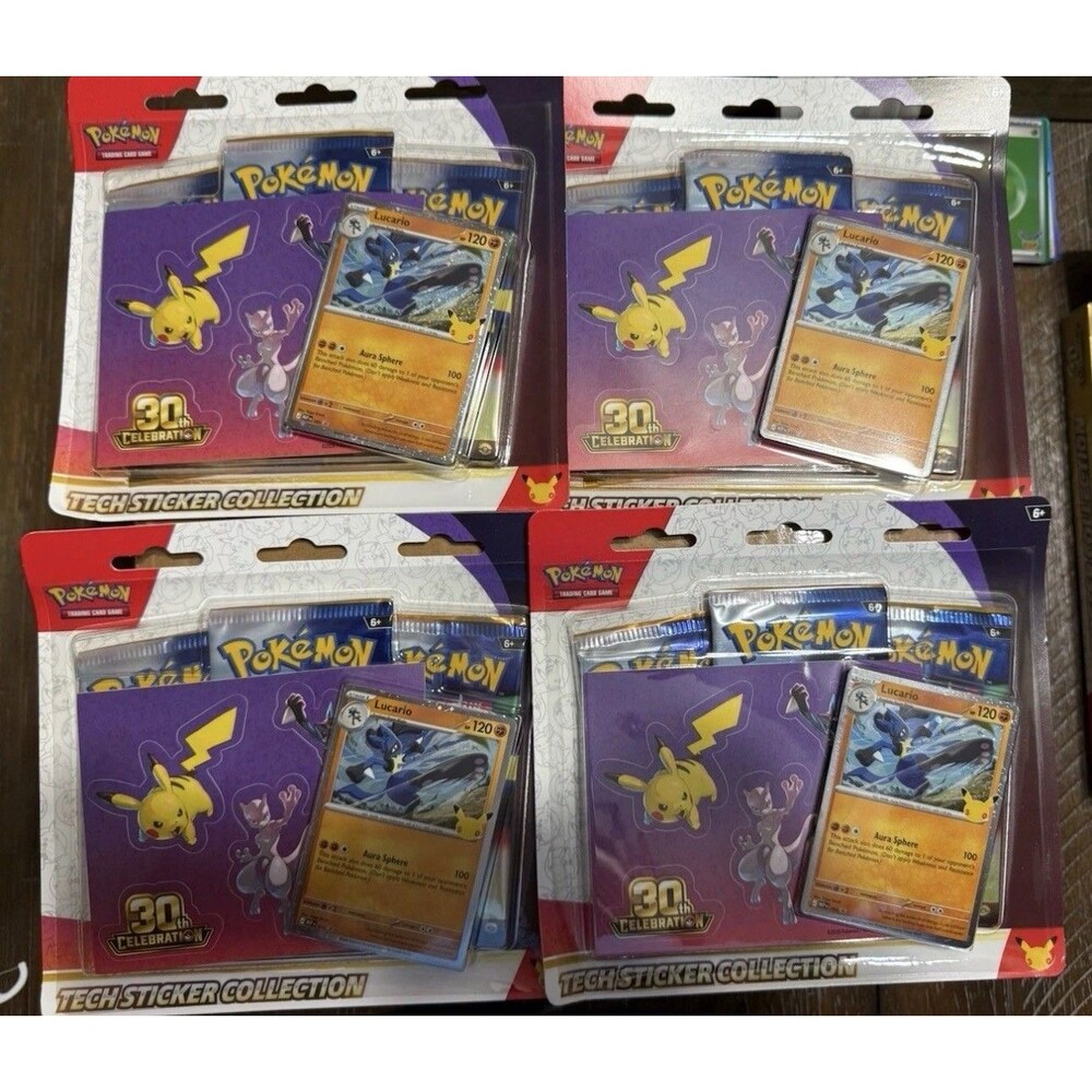 Pokémon TCG 30th Anniversary Tech Sticker Collection Lot Of 4 Factory Sealed
